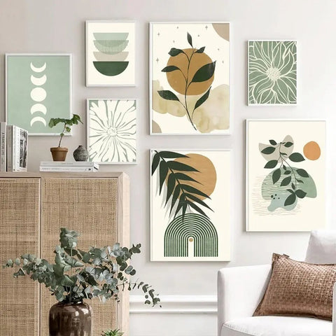 Orluxia Green Plant Decorative Painting – Modern Canvas Wall Art
