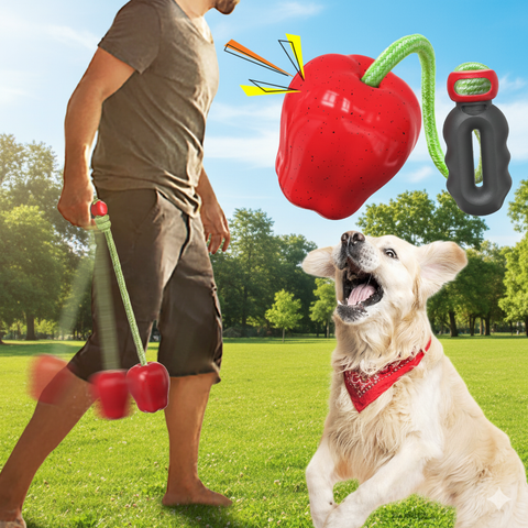 Apple Throw Toy – Outdoor Chew & Play Ball for Dogs